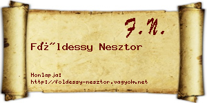 Földessy Nesztor névjegykártya
